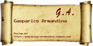 Gasparics Armandina névjegykártya